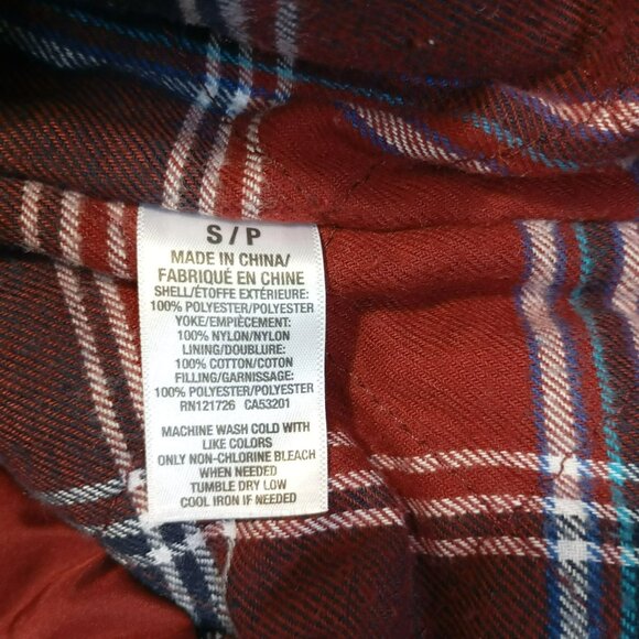 Aeropostale Vest Red Quilted With Plaid Lining Mens Small - Picture 4 of 11